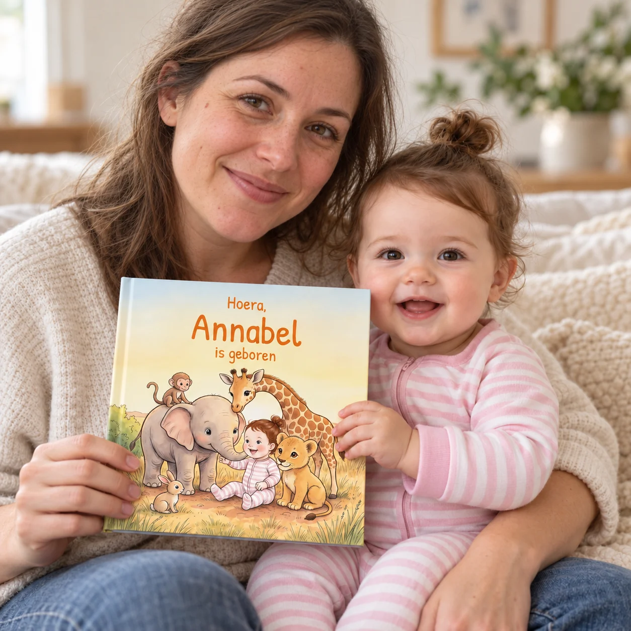 Boekomslag van Hoera, Naam is geboren - gepersonaliseerd kinderboek 4