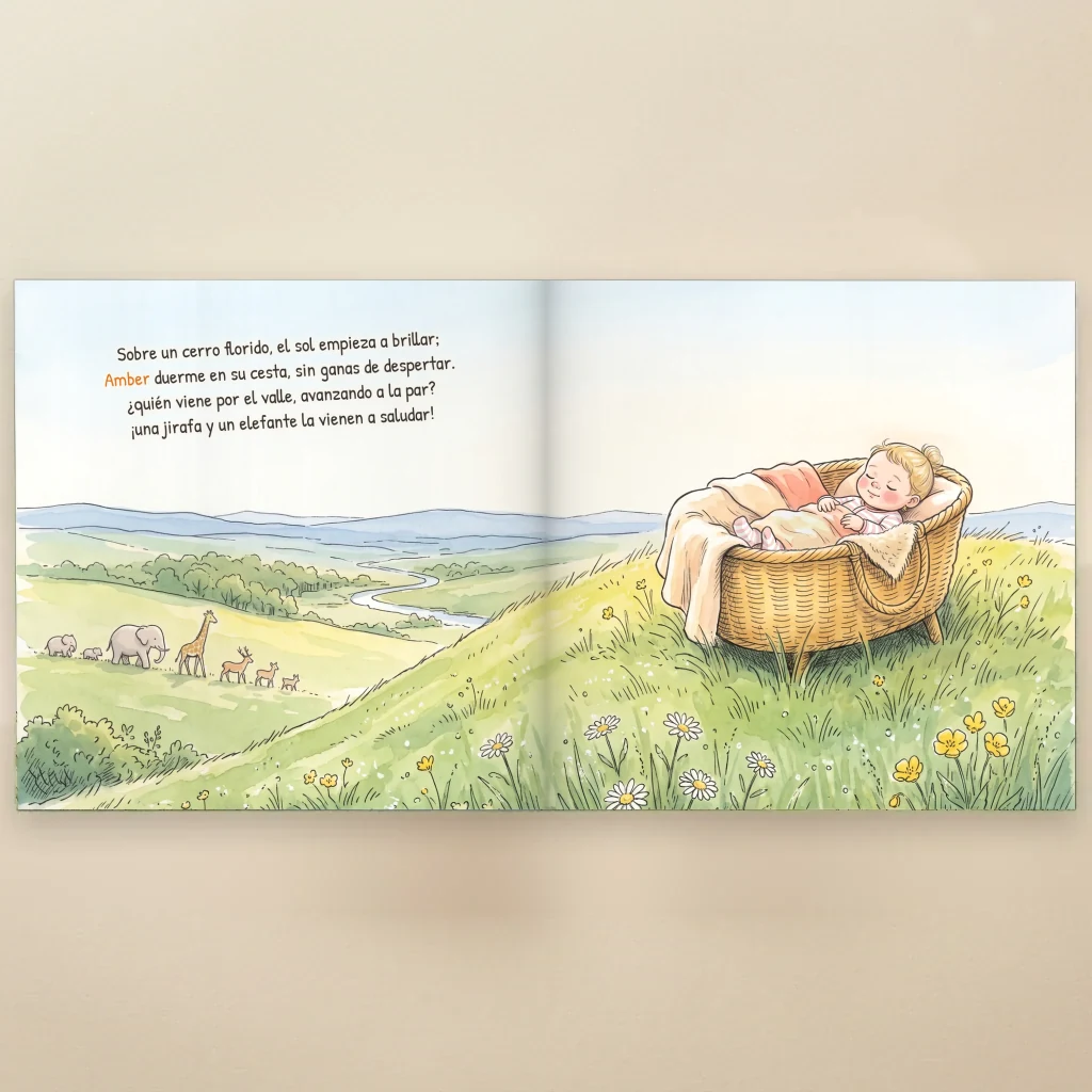 Portada de ¡Hurra, Nombre ha nacido!, libro infantil personalizado 6