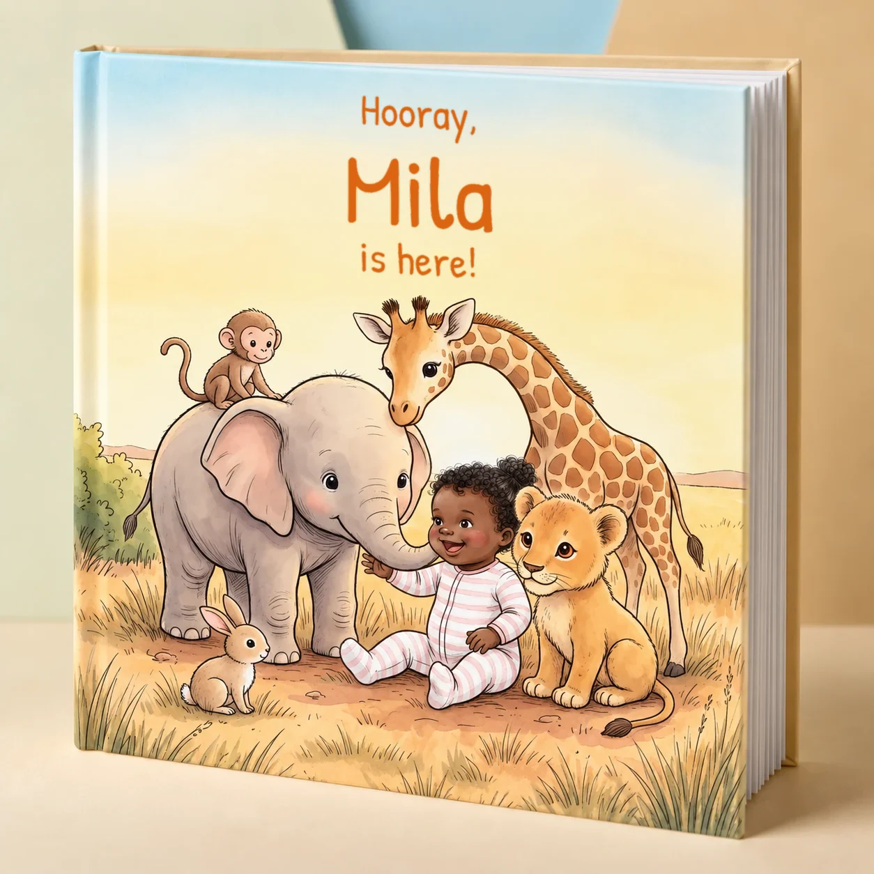 Book cover of Hooray, Name is here! - personalised children's book 2