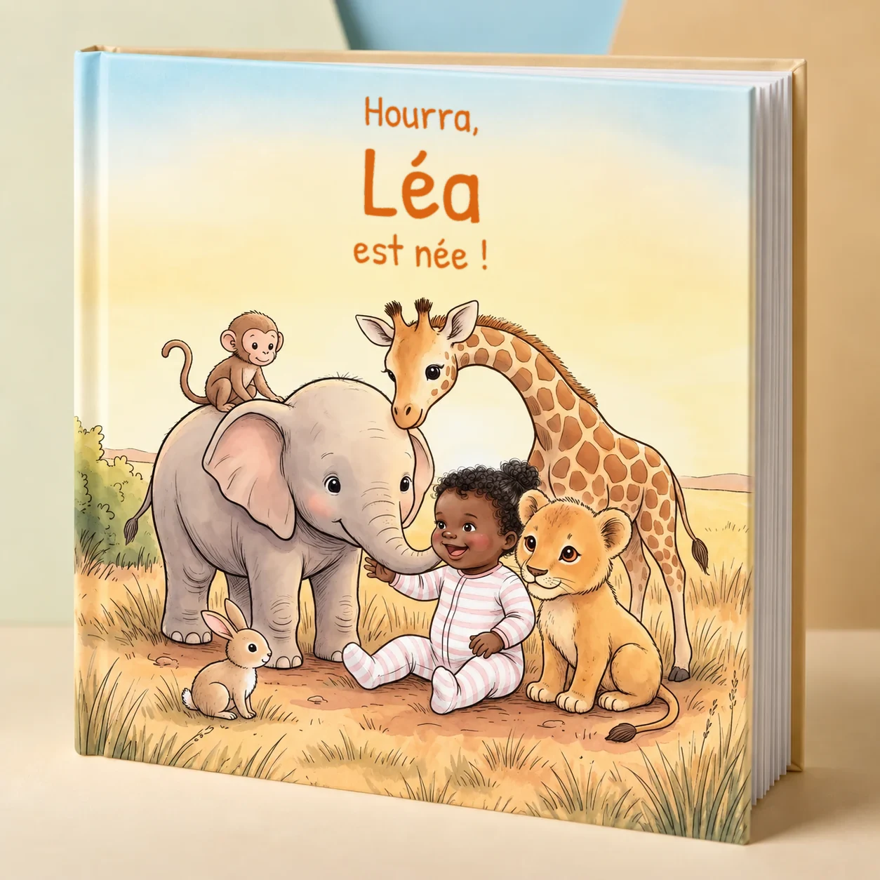 Couverture de Hourra, Prénom est né(e) !, livre personnalisé pour enfant 2