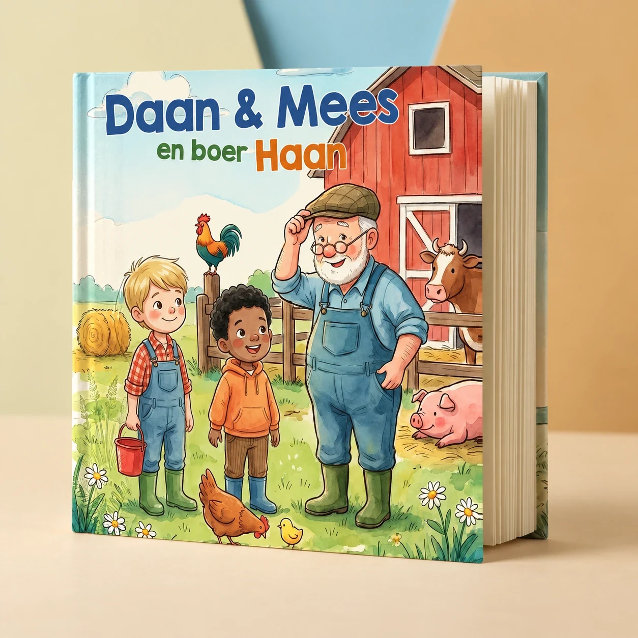 Boekomslag van Naam & Naam en boer Haan - gepersonaliseerd kinderboek 3
