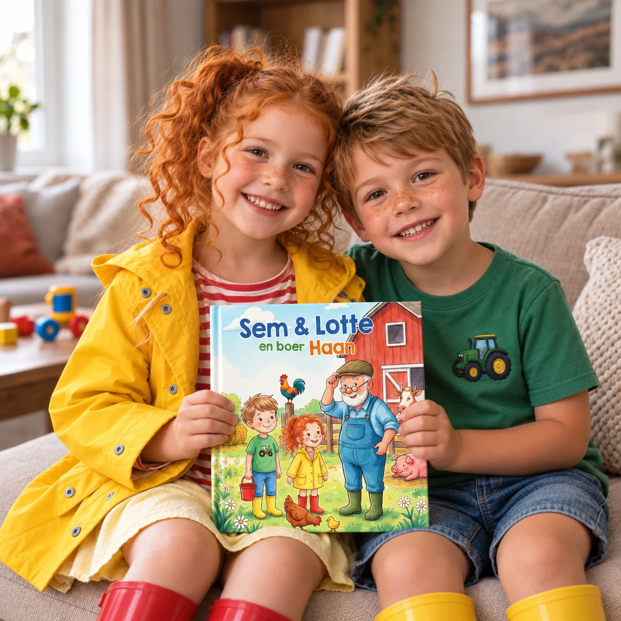 Boekomslag van Naam & Naam en boer Haan - gepersonaliseerd kinderboek 4