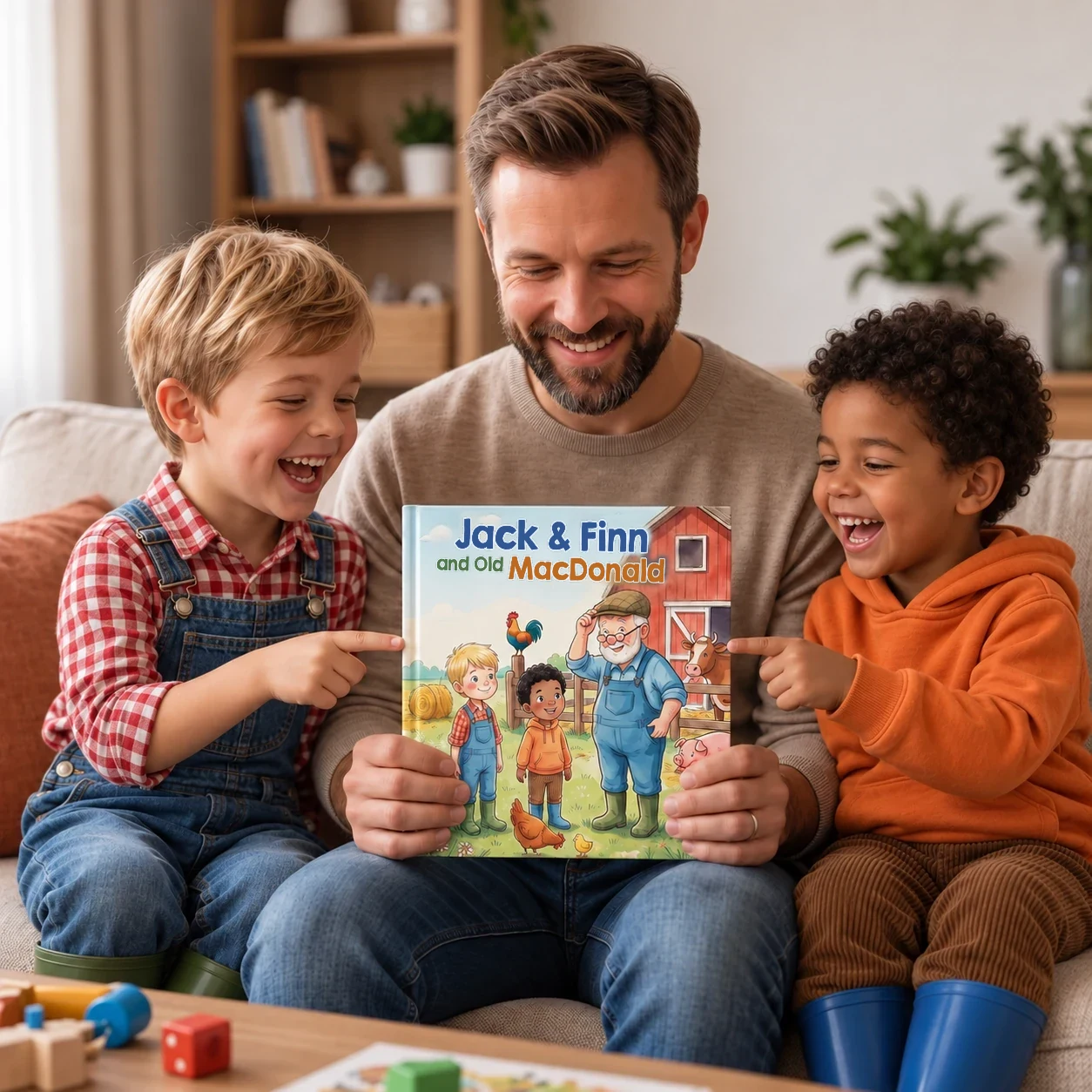 Book cover of Name & Name and Old MacDonald - personalised children's book 4
