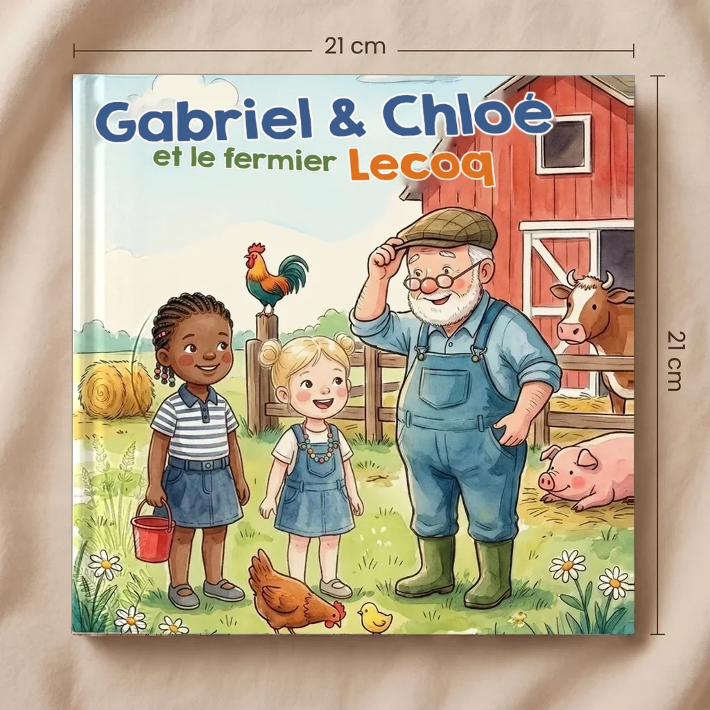 Couverture de Prénom & Prénom et le fermier Lecoq, livre personnalisé pour enfant 8