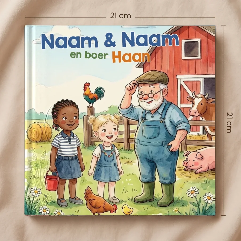 Boekomslag van Naam & Naam en boer Haan - gepersonaliseerd kinderboek 9