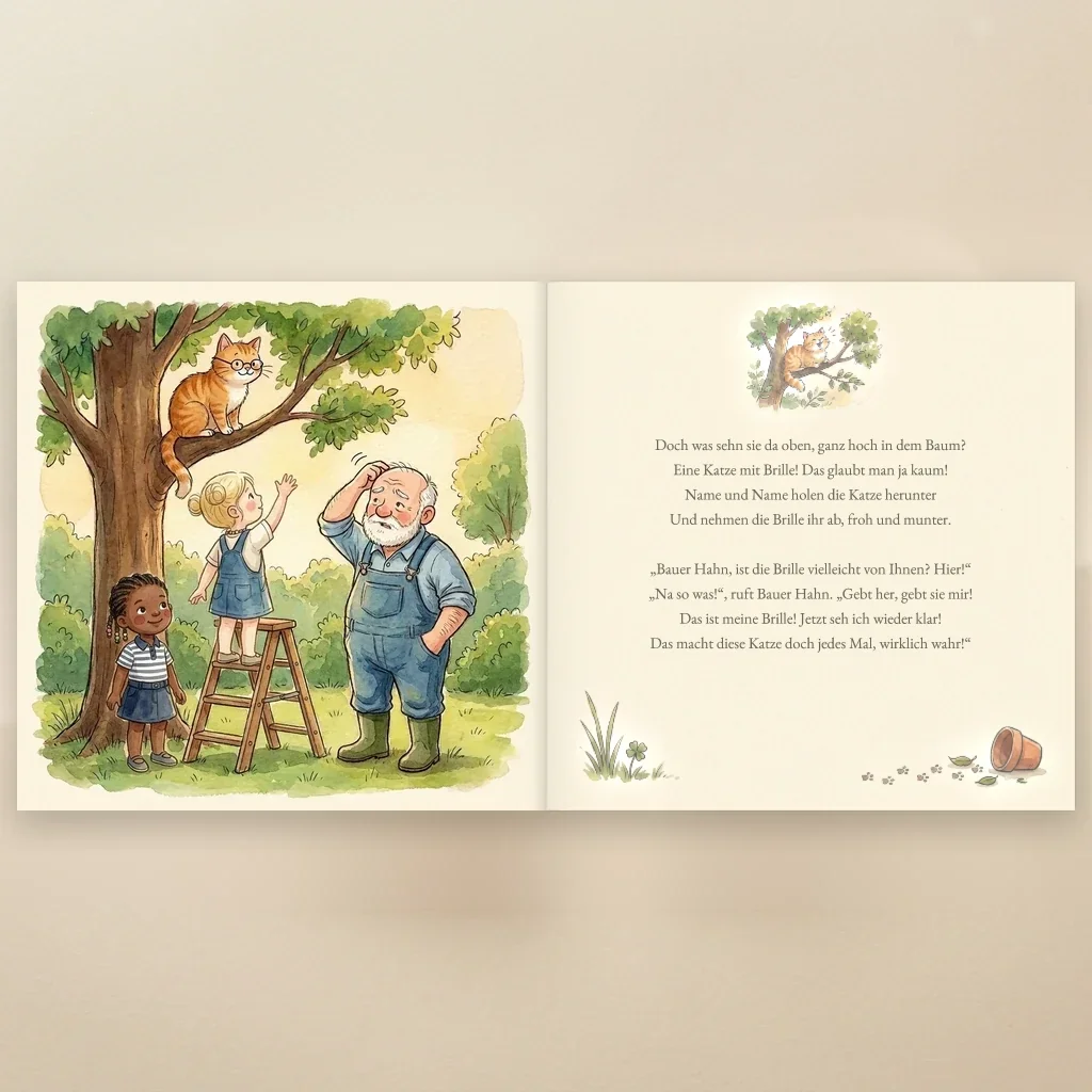 Buchcover von Name & Name und Bauer Hahn, personalisiertes Kinderbuch 6
