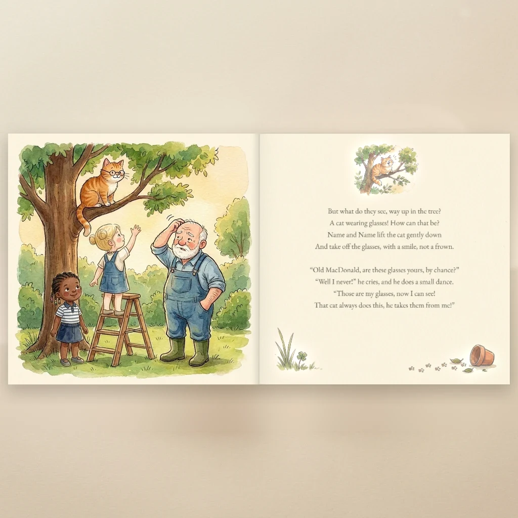 Book cover of Name & Name and Old MacDonald - personalised children's book 6