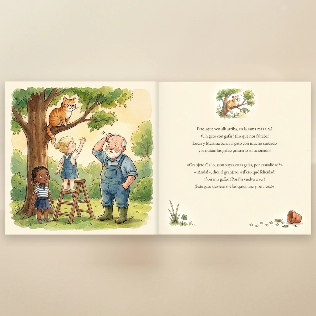 Portada de Nombre, Nombre y el granjero Gallo, libro infantil personalizado 6