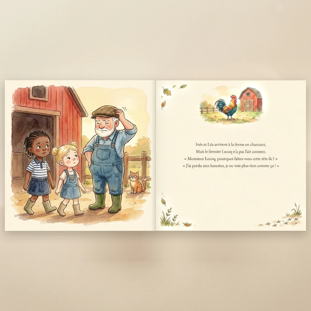 Couverture de Prénom & Prénom et le fermier Lecoq, livre personnalisé pour enfant 5