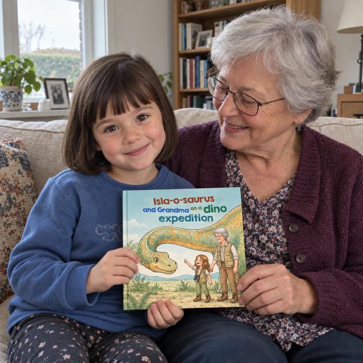 Book cover of Name-o-saurus and [name] on a dino expedition - personalised children's book 4