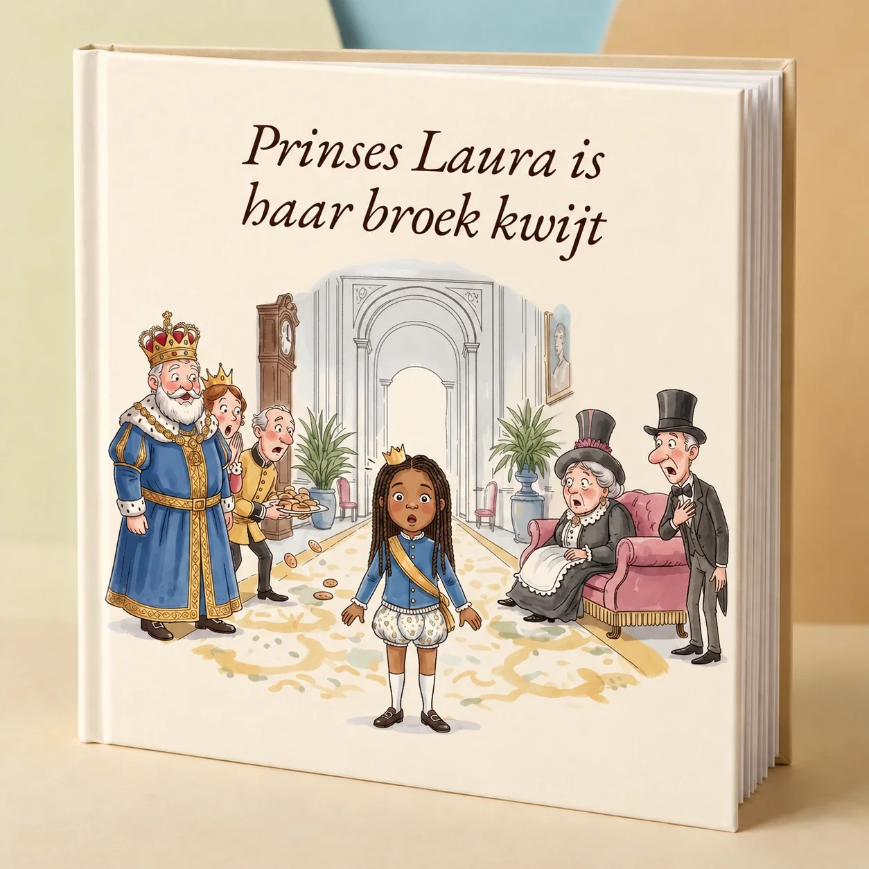 Boekomslag van Prins(es) Naam is zijn broek kwijt - gepersonaliseerd kinderboek 3