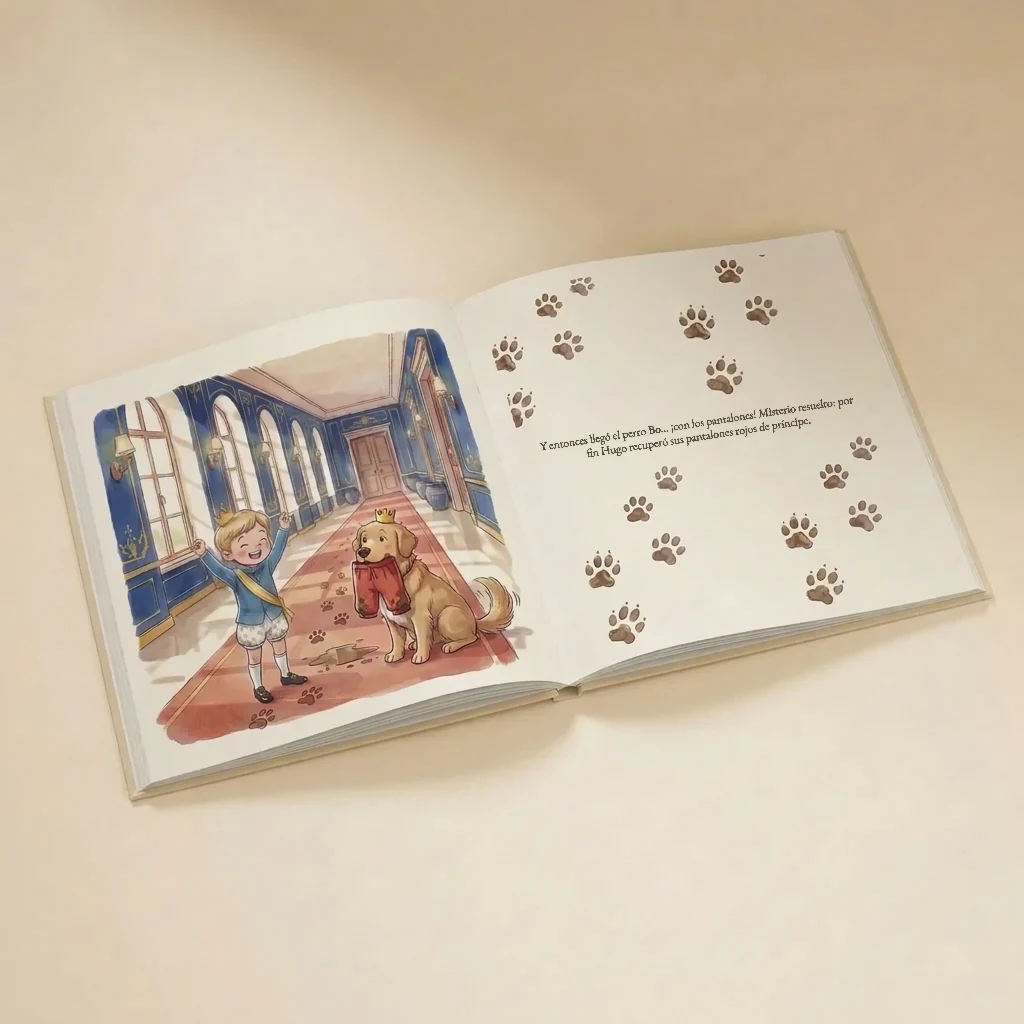 Portada de El príncipe o la princesa Nombre ha perdido los pantalones, libro infantil personalizado 6