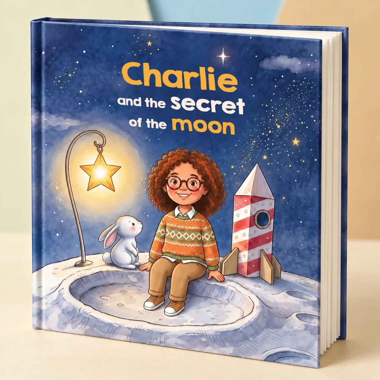 Book cover of Name and the secret of the moon - personalized children's book 3