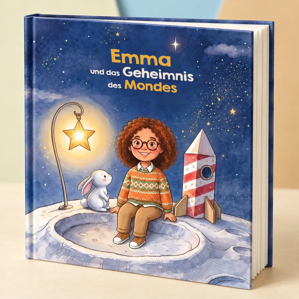 Buchcover von Name und das Geheimnis des Mondes, personalisiertes Kinderbuch 2