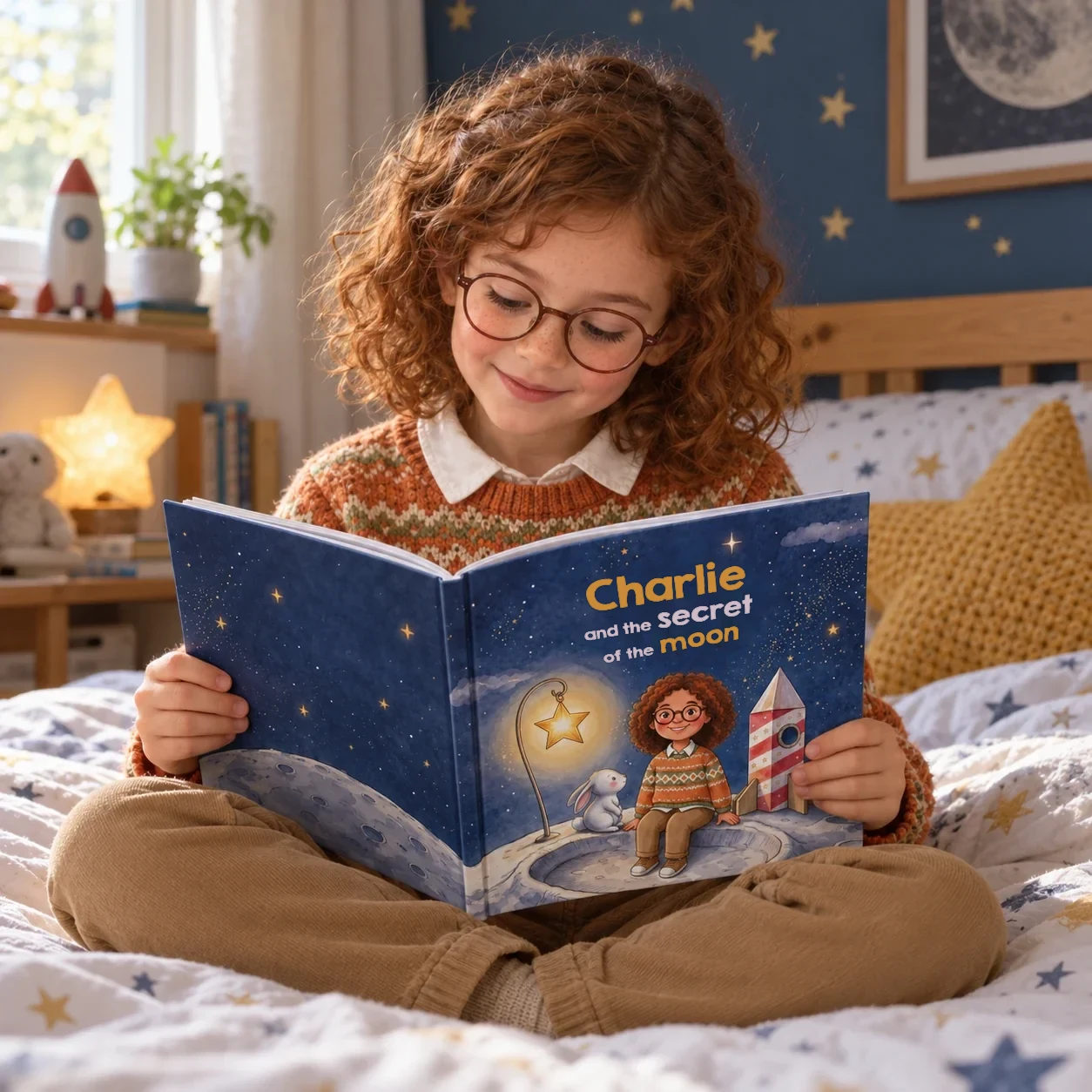 Book cover of Name and the secret of the moon - personalized children's book 4