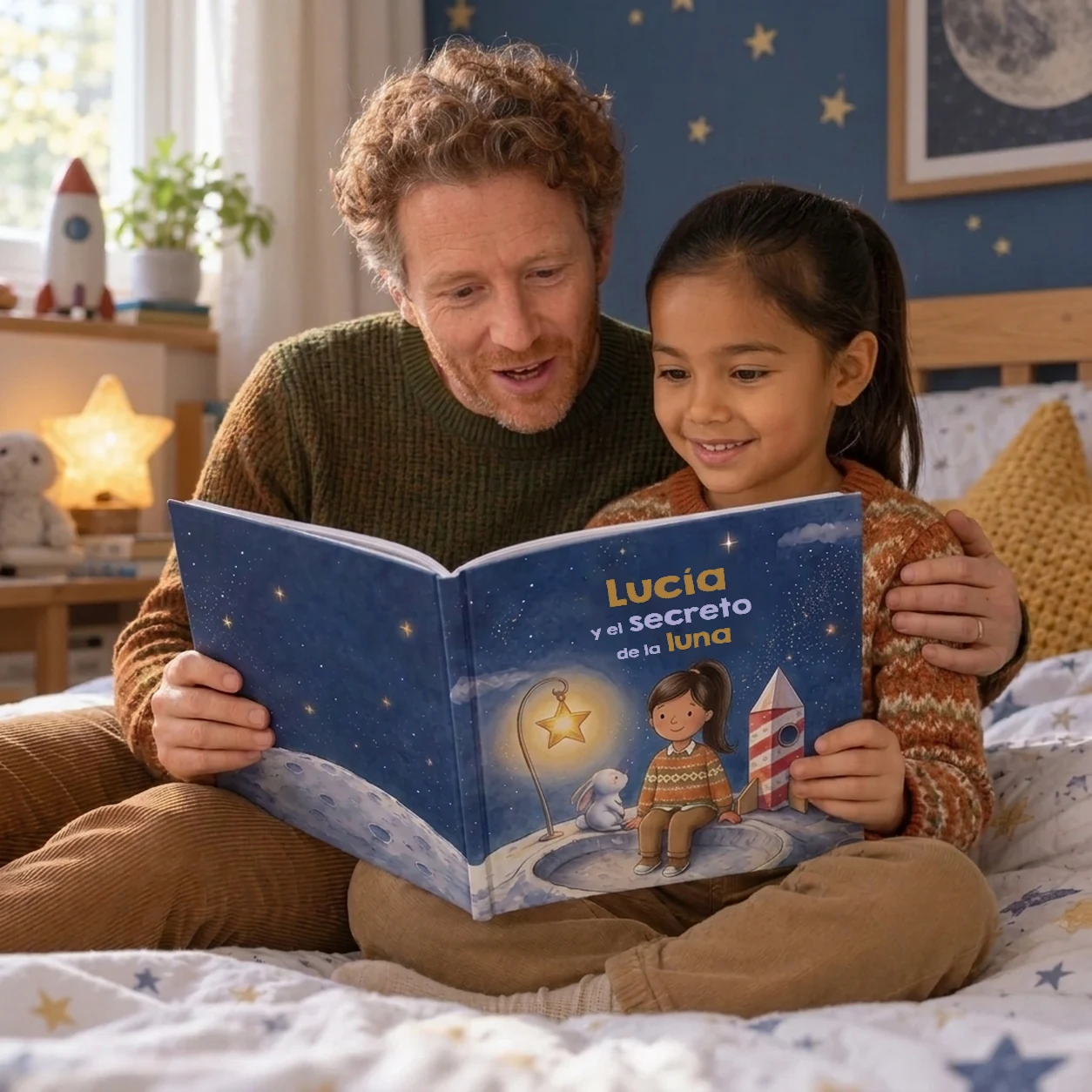 Portada de Nombre y el secreto de la luna, libro infantil personalizado 3