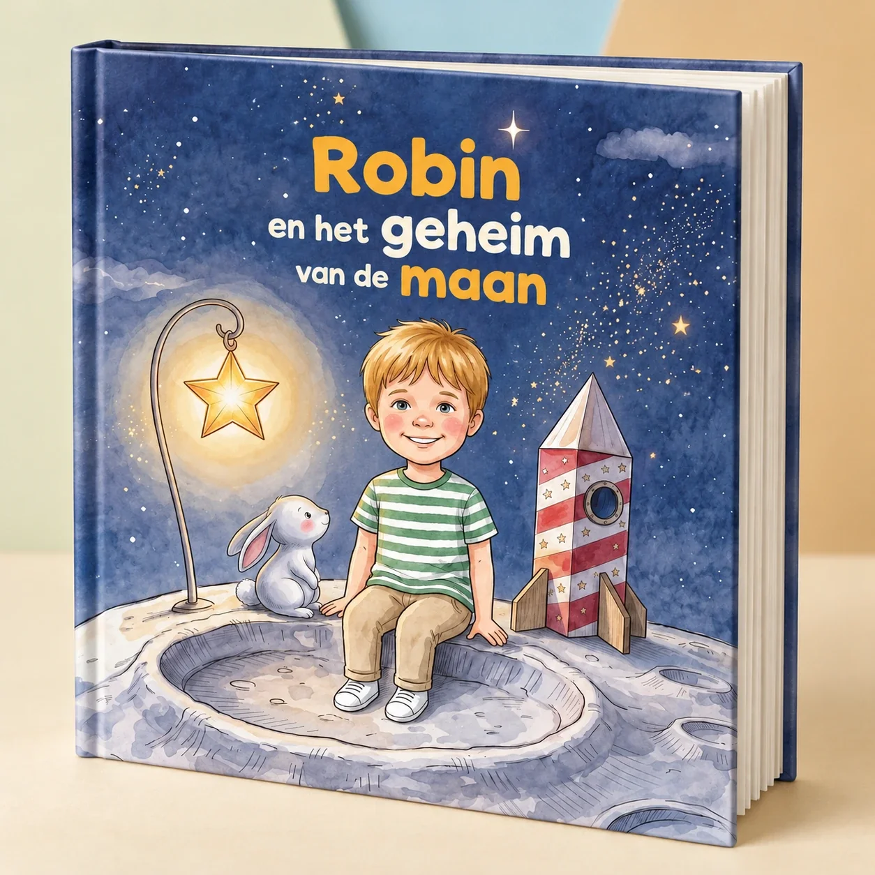 Boekomslag van Naam en het geheim van de maan - gepersonaliseerd kinderboek 2