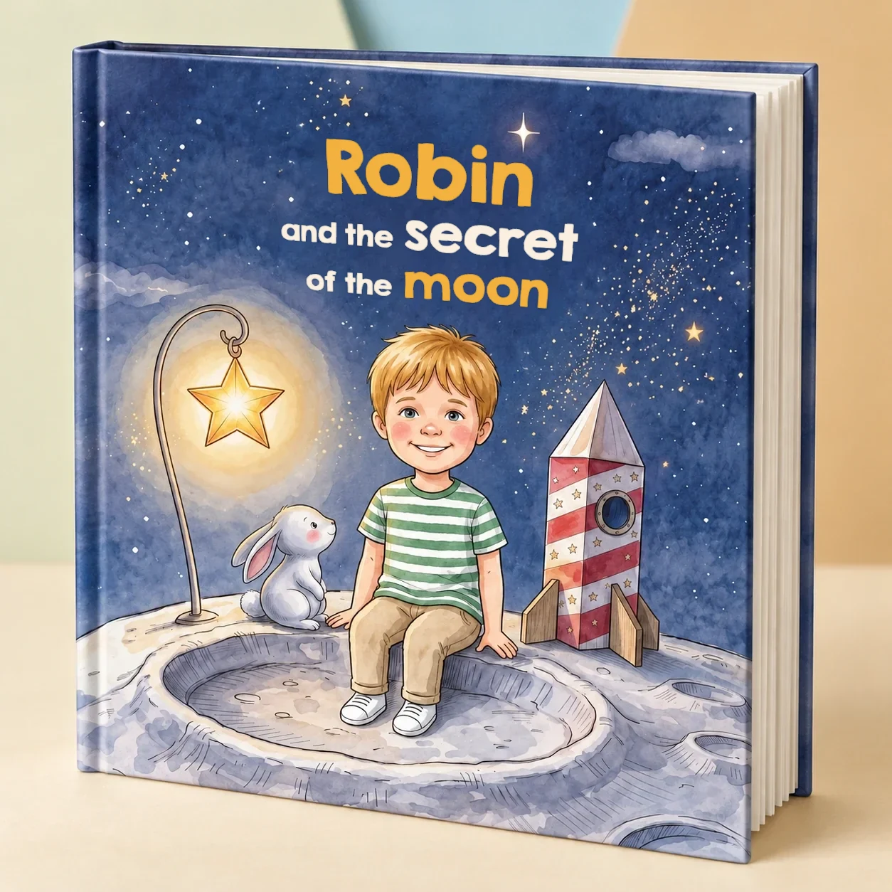 Book cover of Name and the secret of the moon - personalized children's book 2