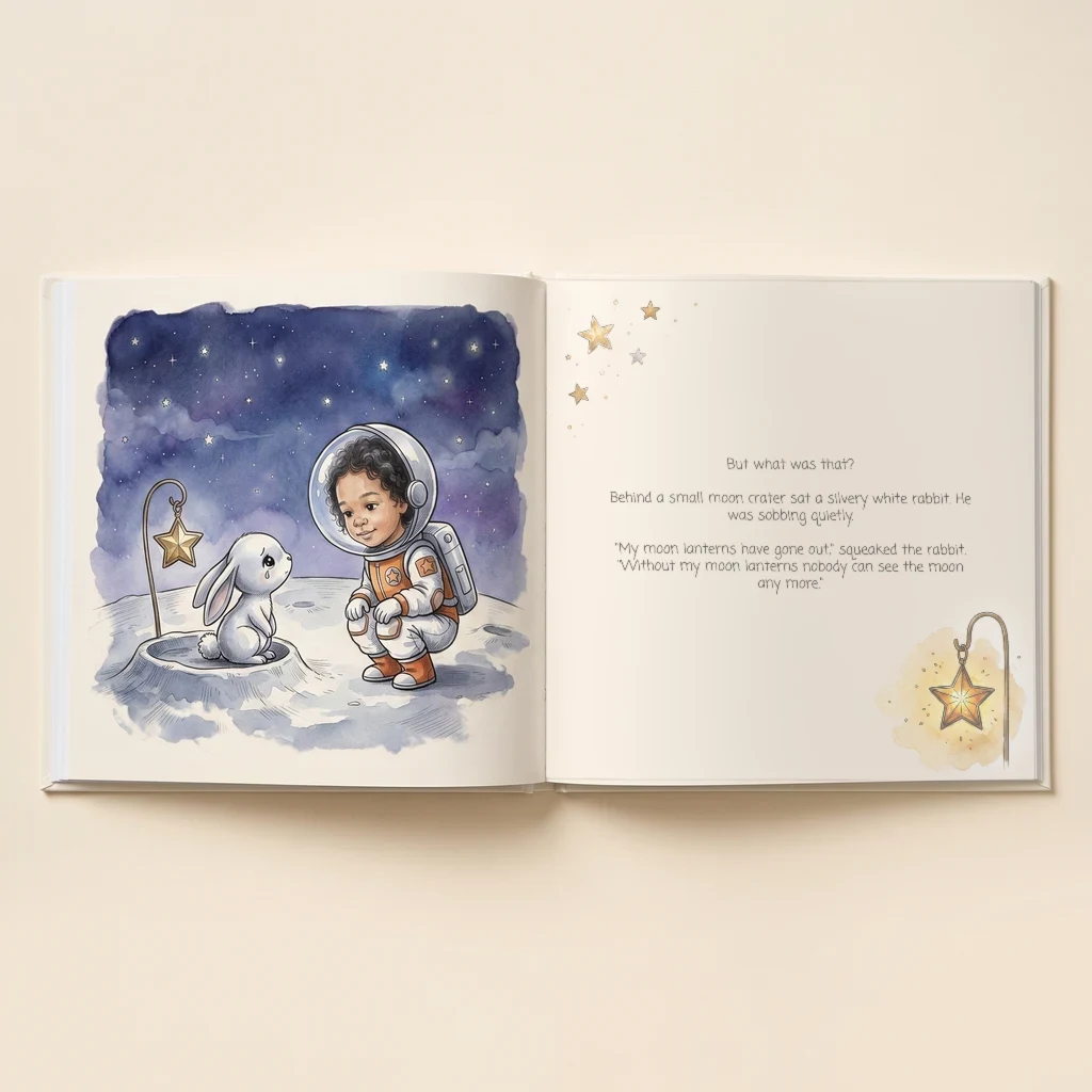 Book cover of Name and the secret of the moon - personalized children's book 7