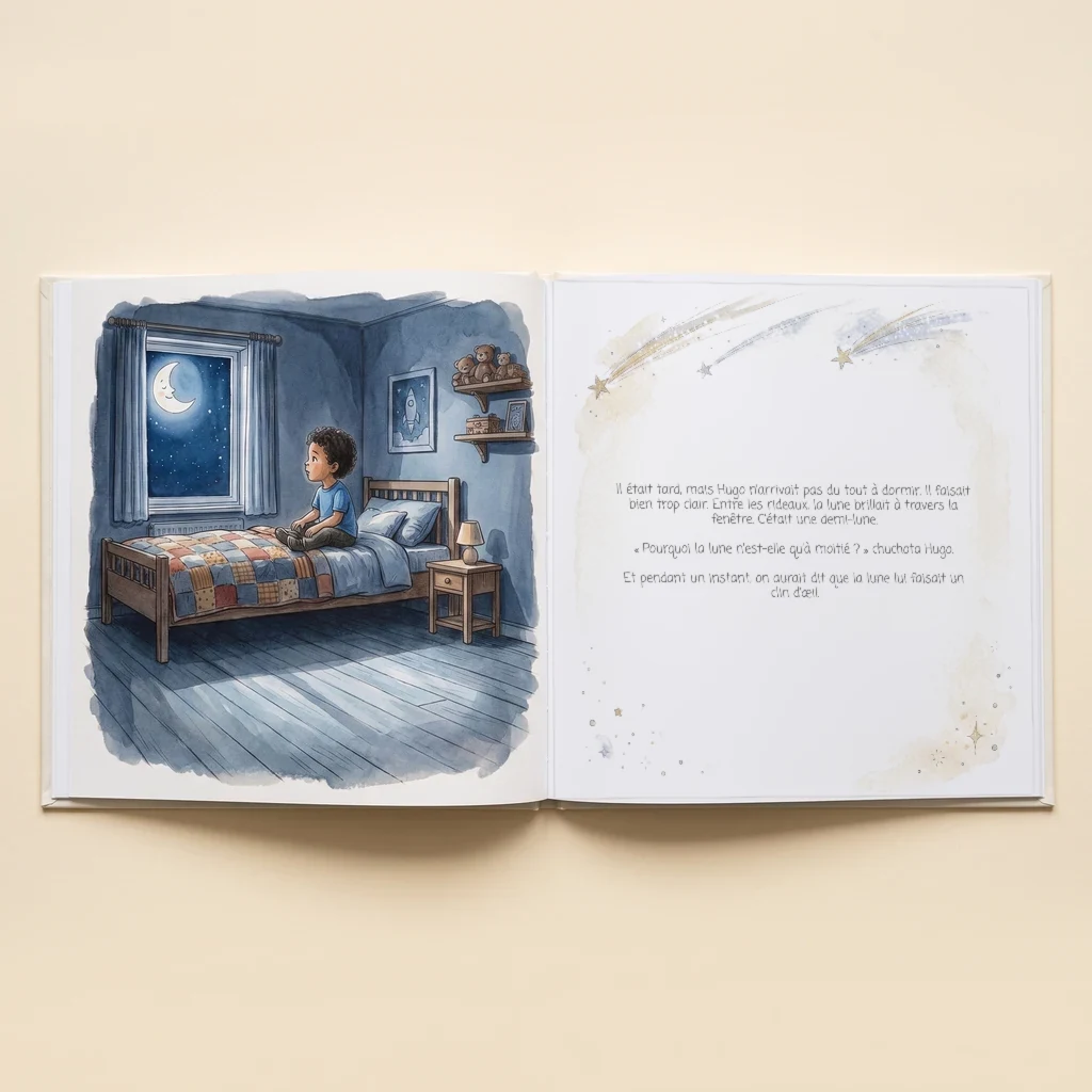 Couverture de Prénom et le secret de la lune, livre personnalisé pour enfant 5