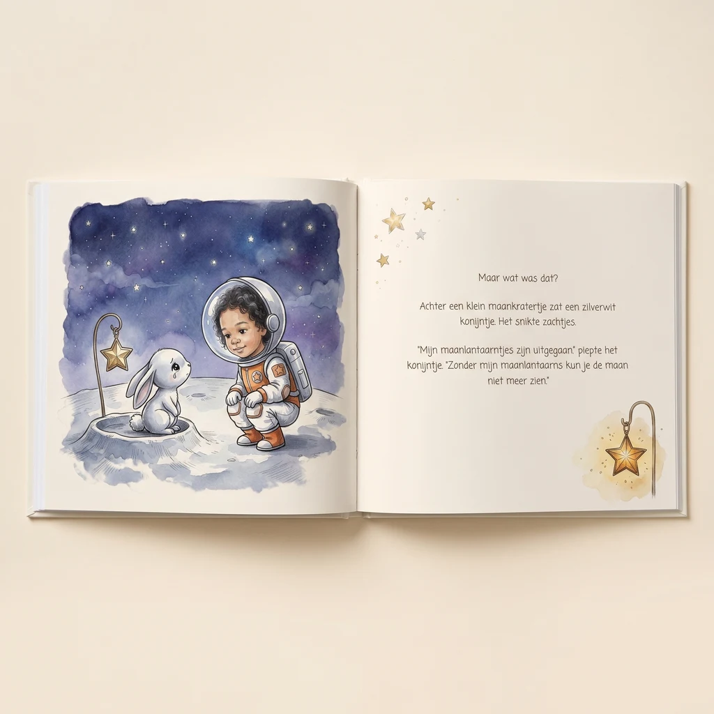 Boekomslag van Naam en het geheim van de maan - gepersonaliseerd kinderboek 7