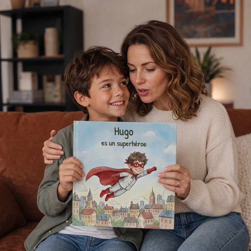 Portada de Nombre es un superhéroe, libro infantil personalizado 2