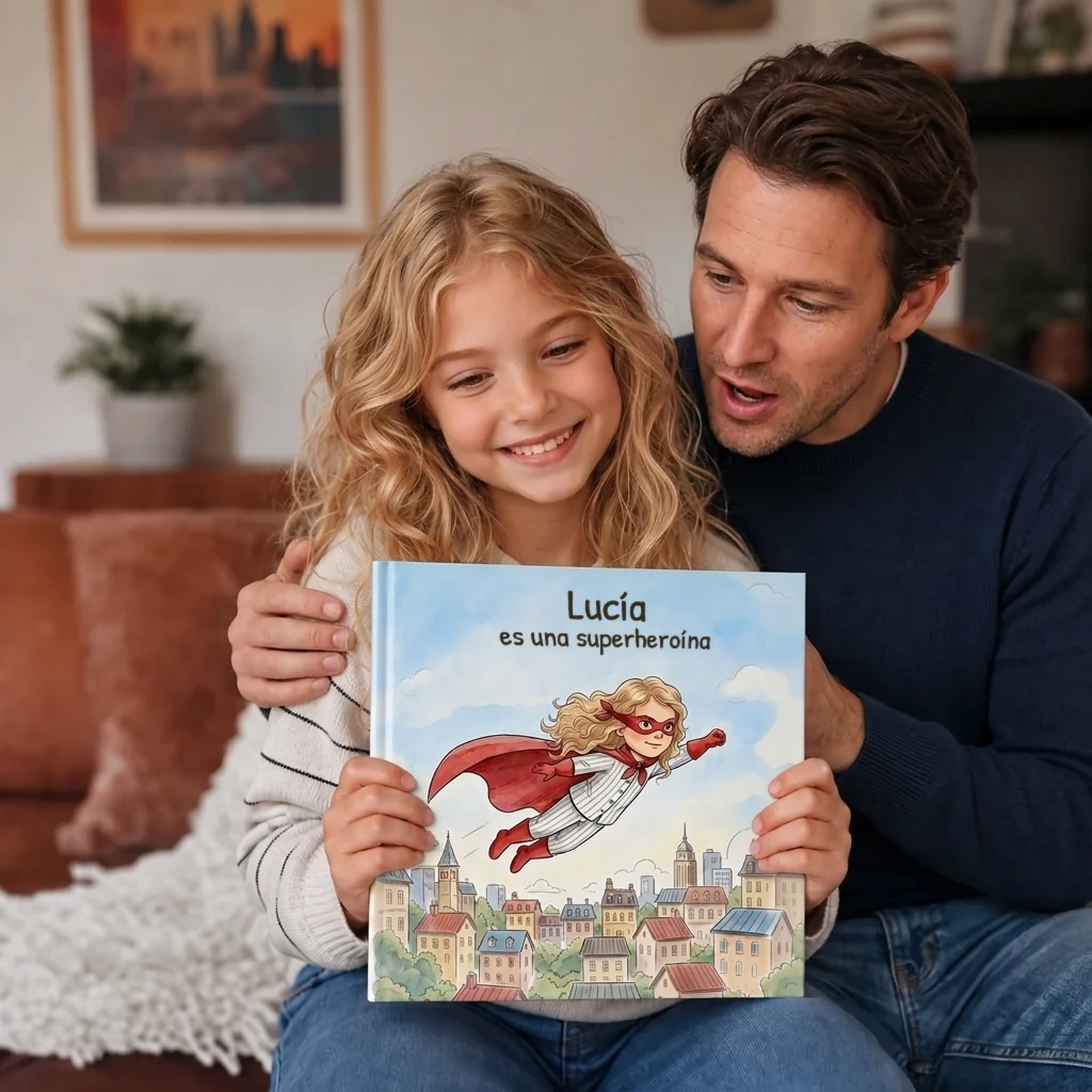 Portada de Nombre es un superhéroe, libro infantil personalizado 3