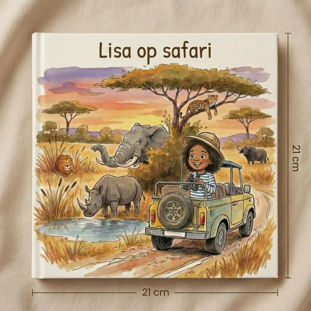 Boekomslag van Naam op safari - gepersonaliseerd kinderboek 9