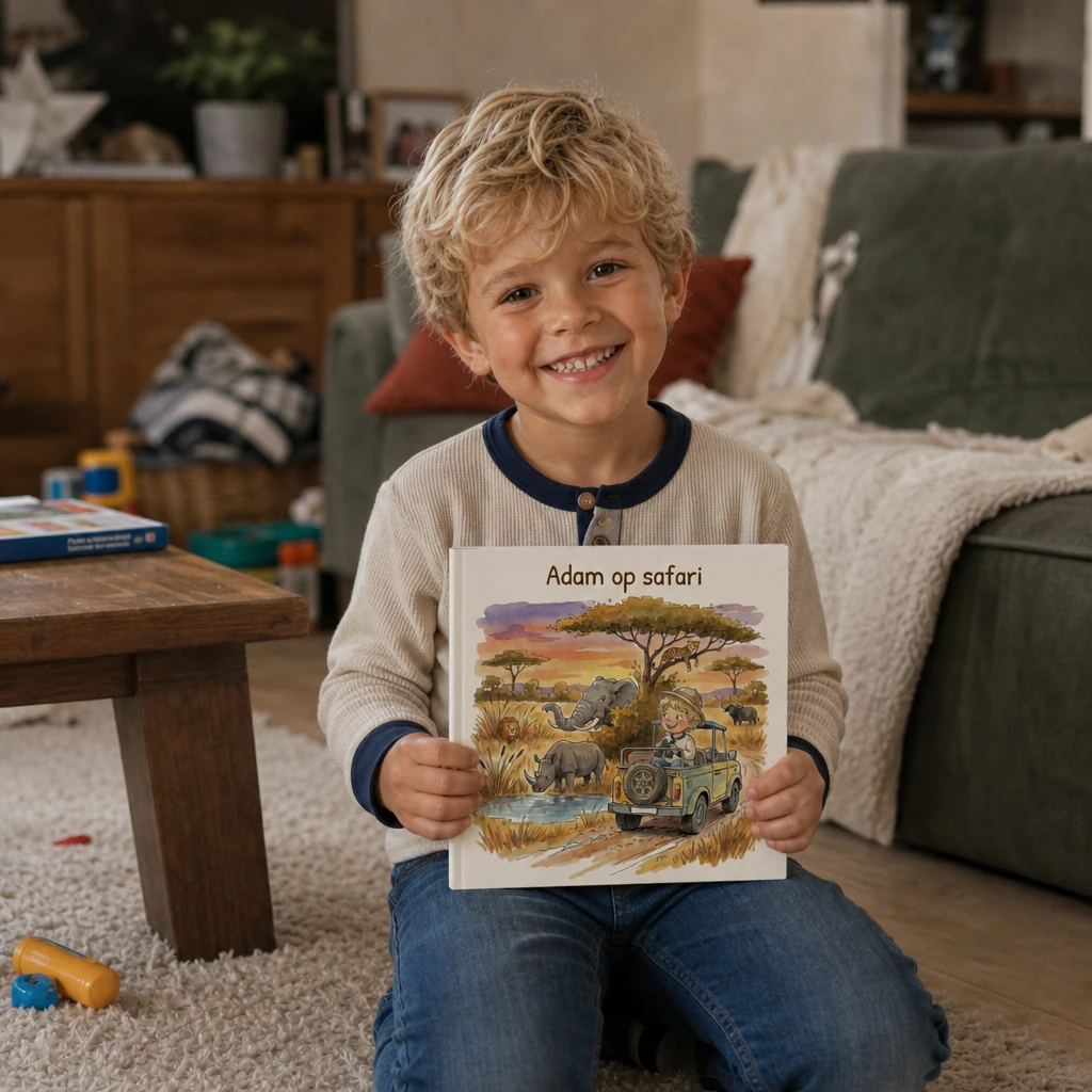 Boekomslag van Naam op safari - gepersonaliseerd kinderboek 4