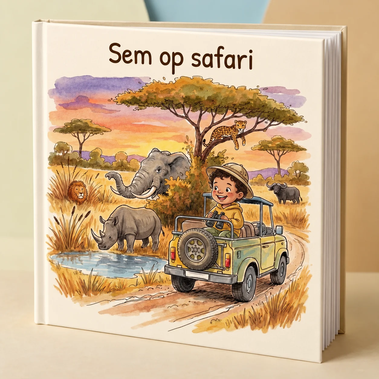 Boekomslag van Naam op safari - gepersonaliseerd kinderboek 3