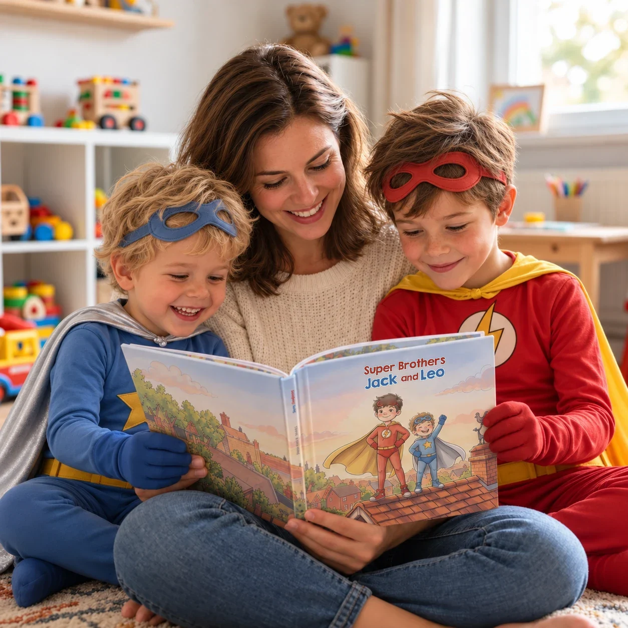 Book cover of Super Brothers / Super Sisters Name and Name - personalised children's book 3