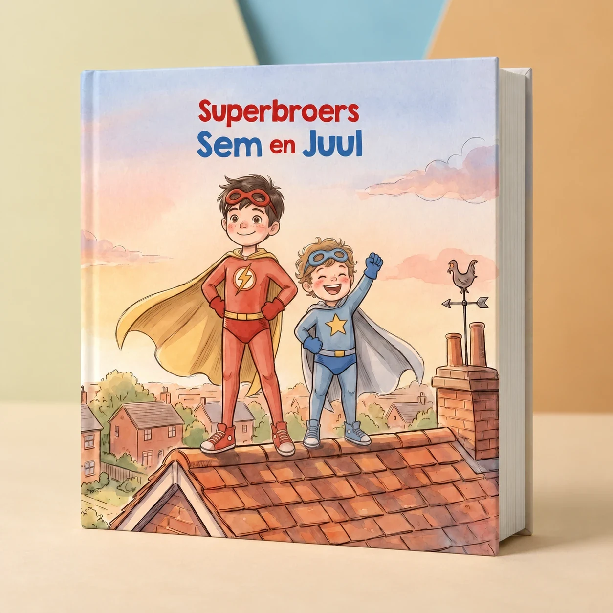 Boekomslag van Superbroers / Superzussen Naam en Naam - gepersonaliseerd kinderboek 2