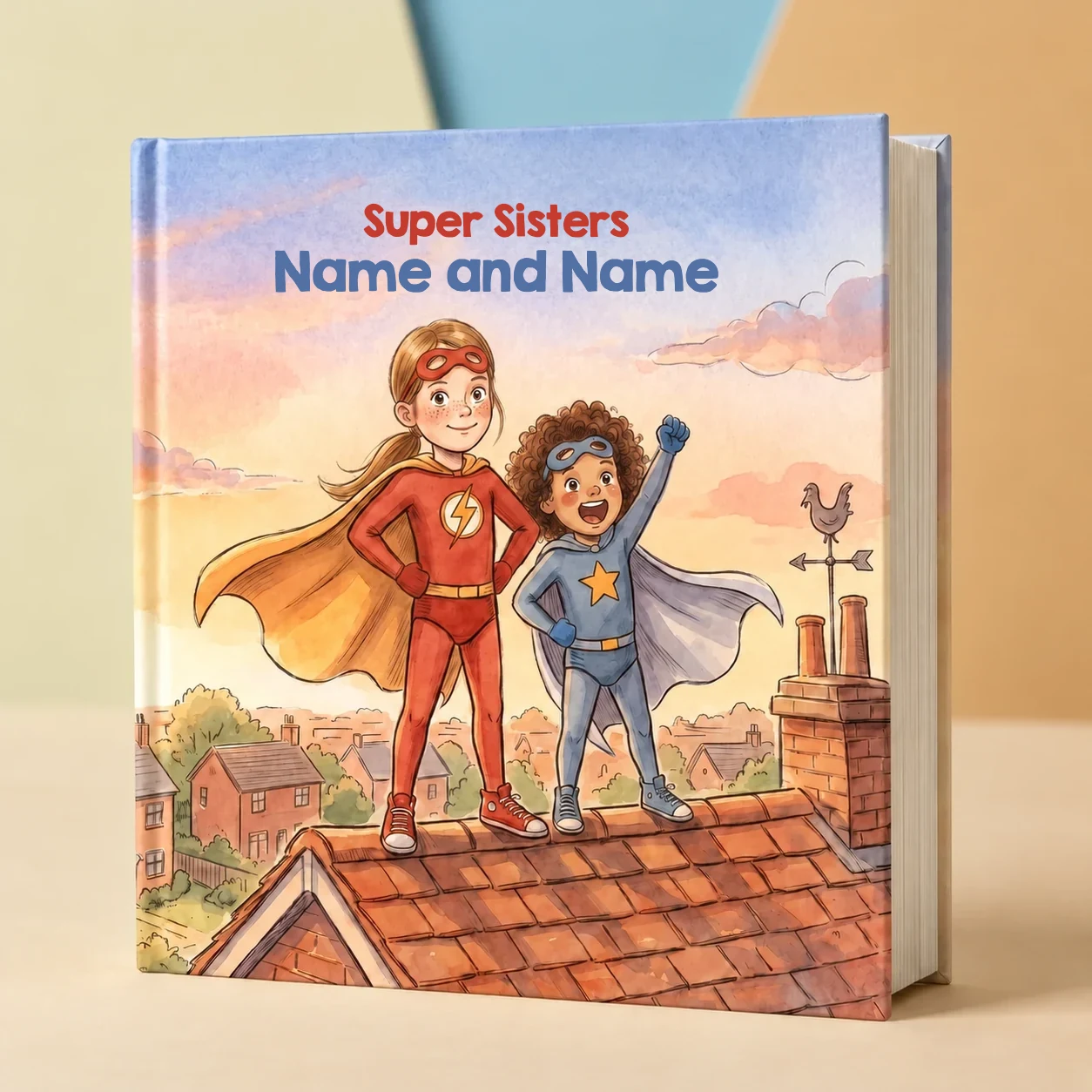 Book cover of Super Brothers / Super Sisters Name and Name - personalised children's book 2
